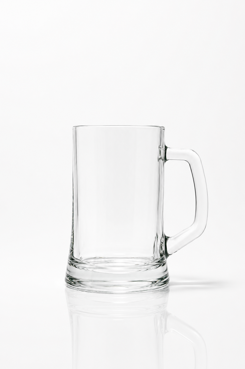 Clear Glass Beer Mug with Handle